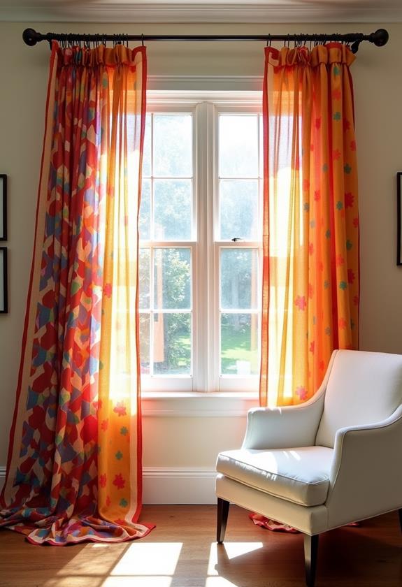 scarves transformed into drapes
