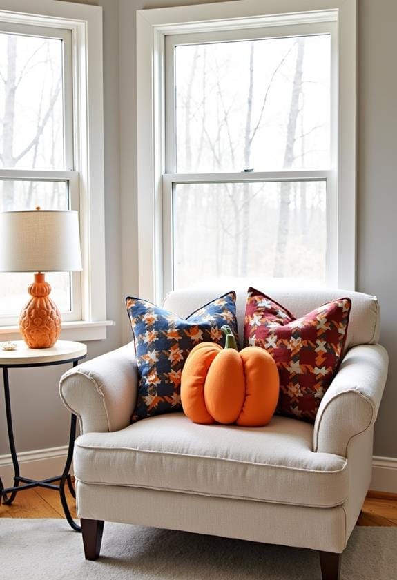 seasonal pumpkin decor pillows