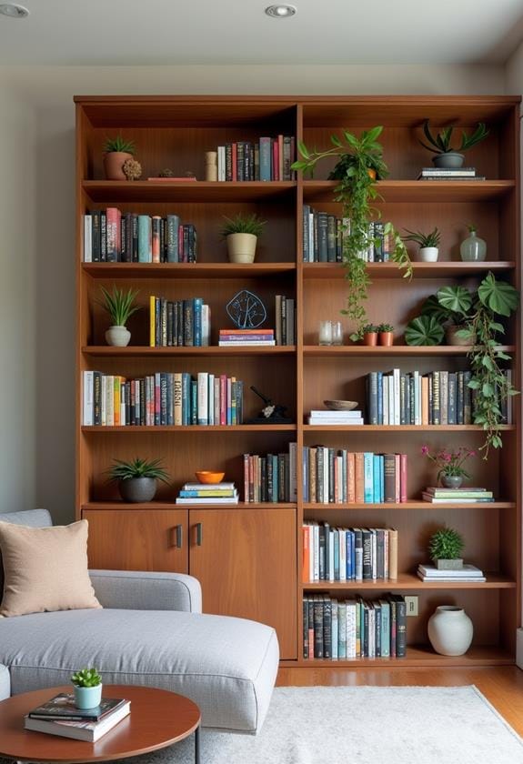 shelving units as partitions