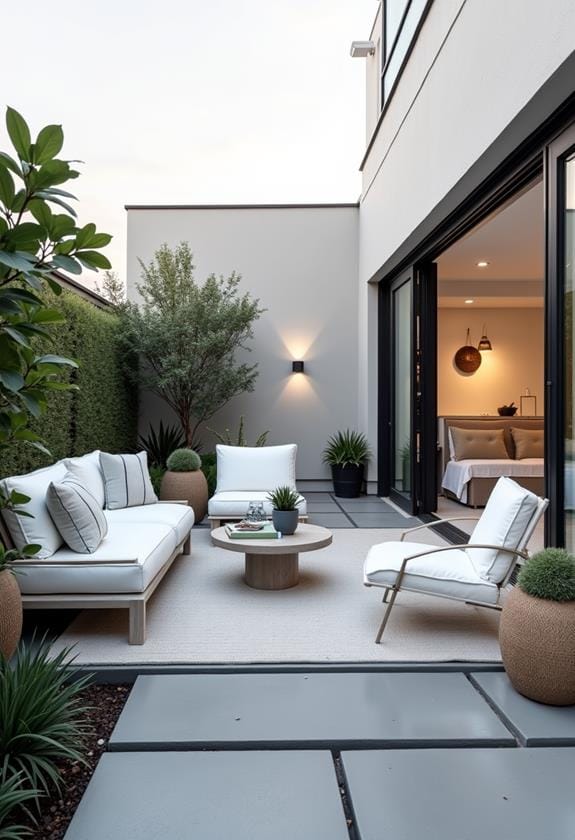 sleek contemporary outdoor space