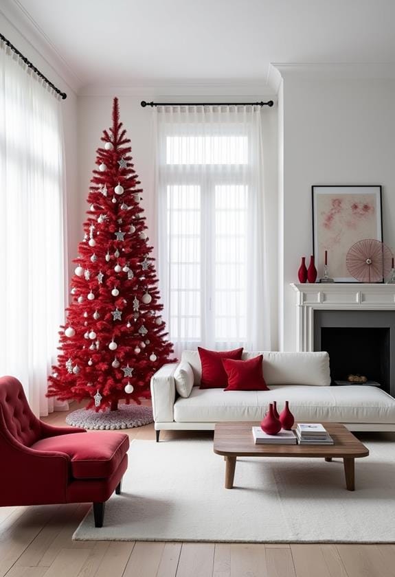 sleek red and white