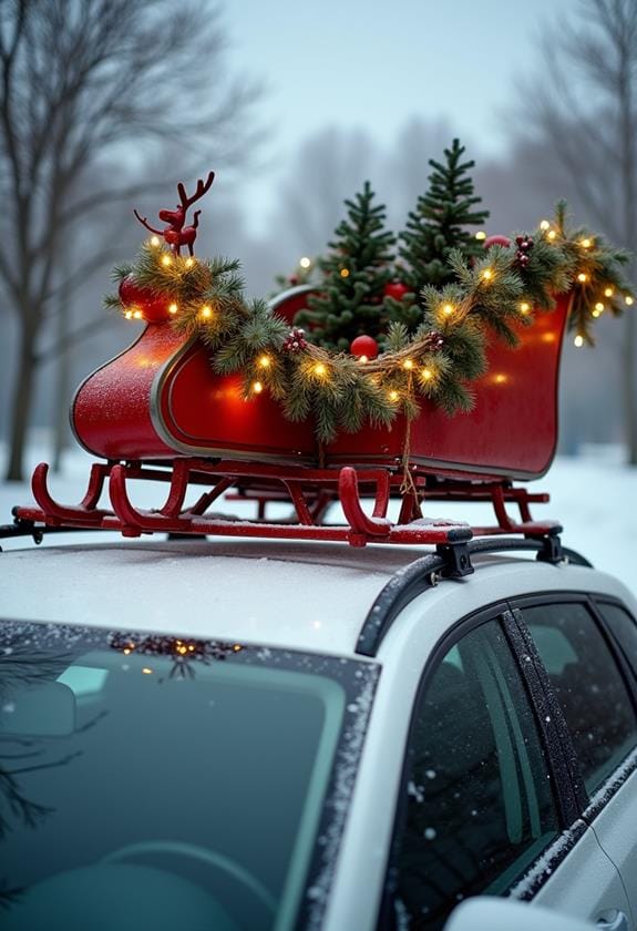 sleigh mounted holiday storage solution