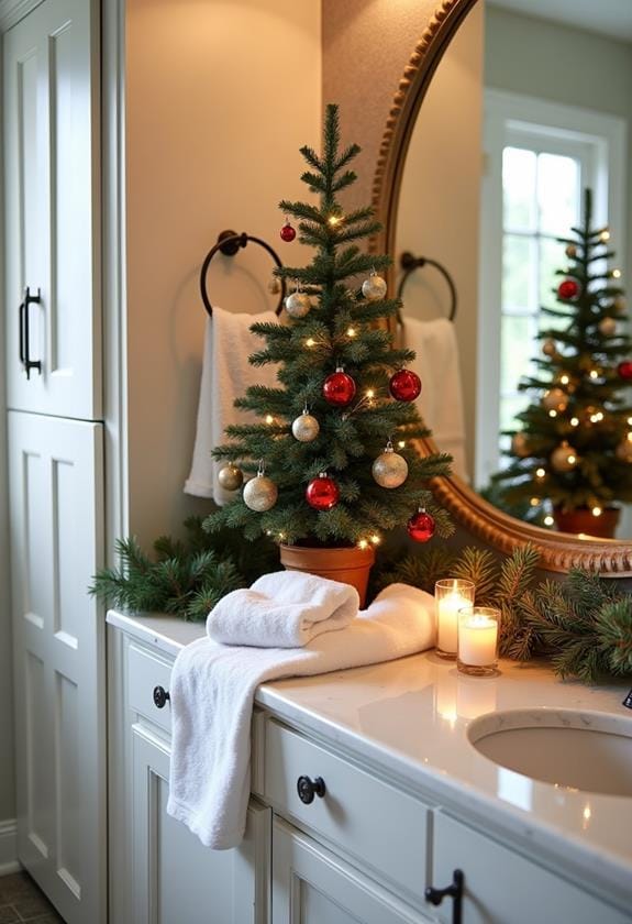 small festive tree arrangement