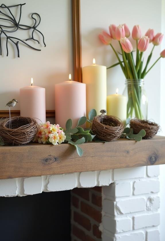 soft colored candle display