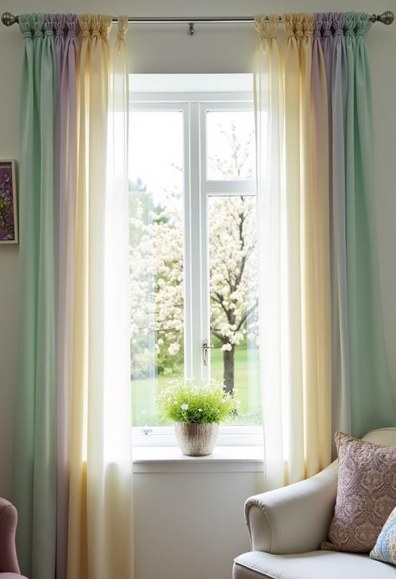 soft colorful window treatment