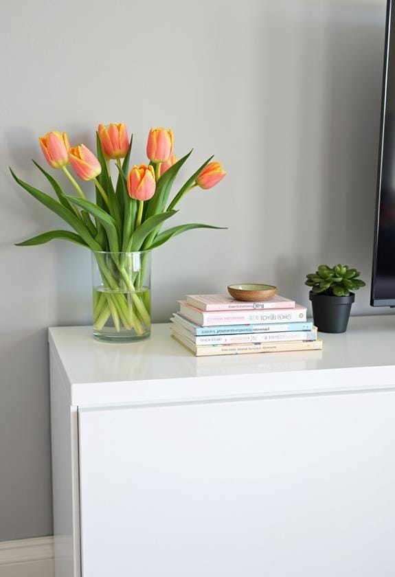 soft hued stacked books