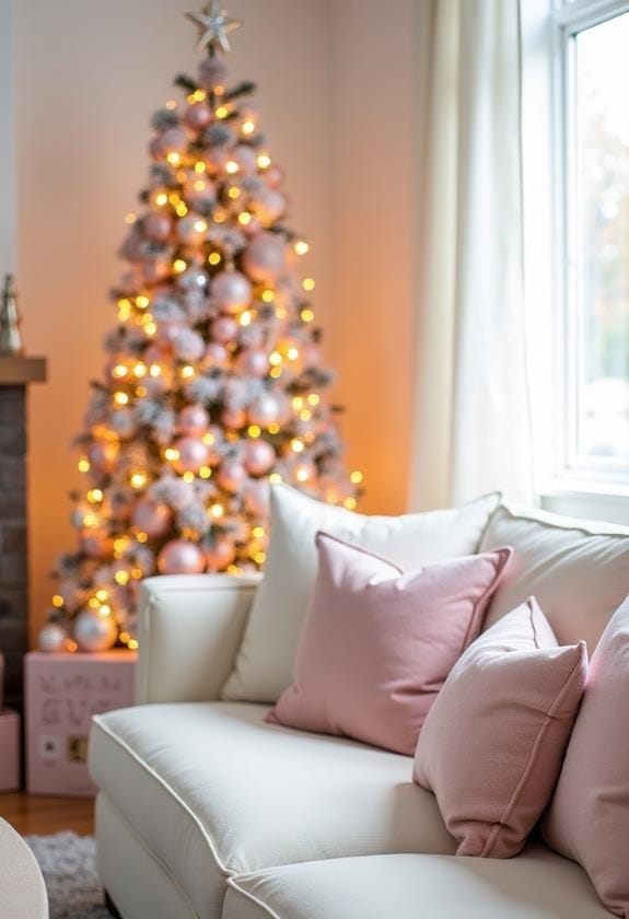 soft pastel pink pillows