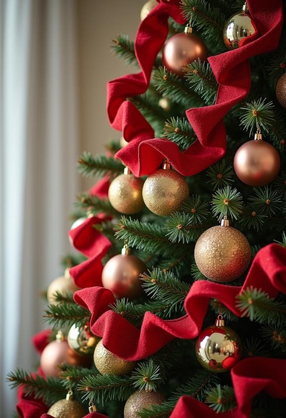 sophisticated ribbon and baubles