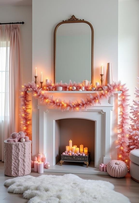 sparkling pink tinsel decor