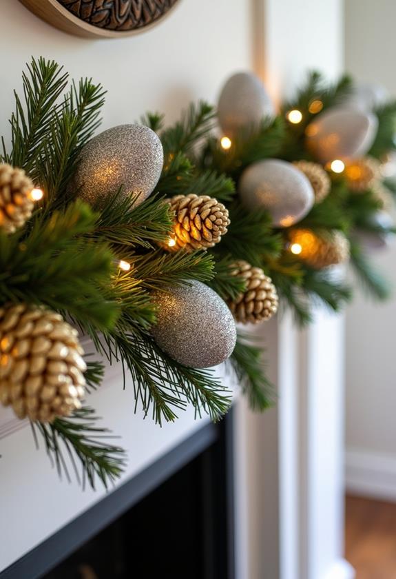 sparkly pinecone holiday decor