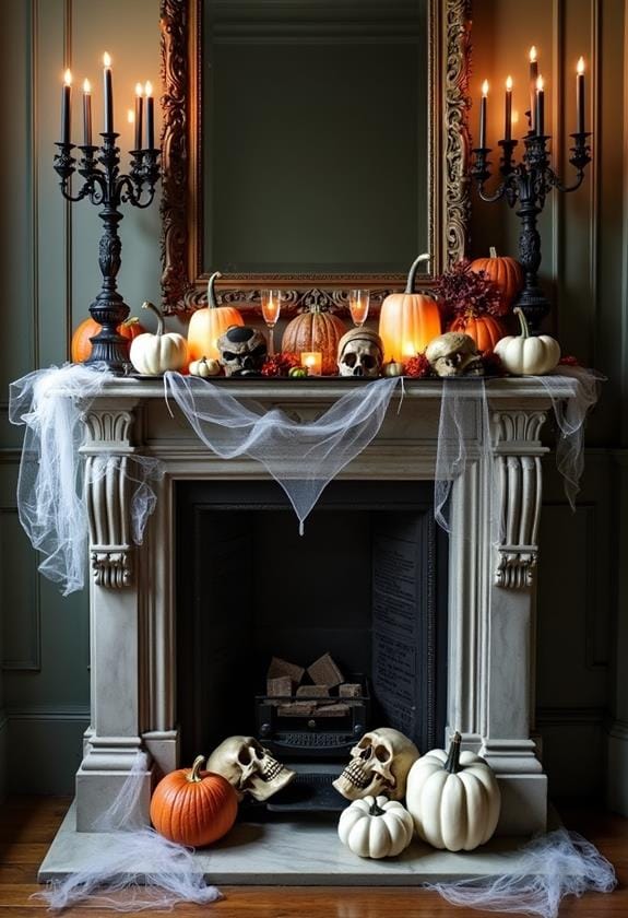 spooky chic mantel decor ideas