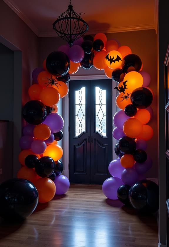 spooky decorated balloon entrance