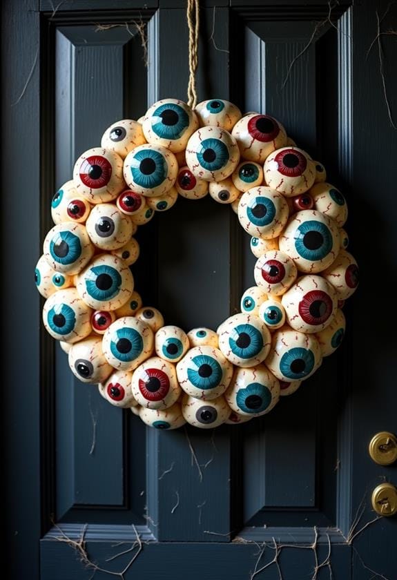 spooky decorative eyeball wreath