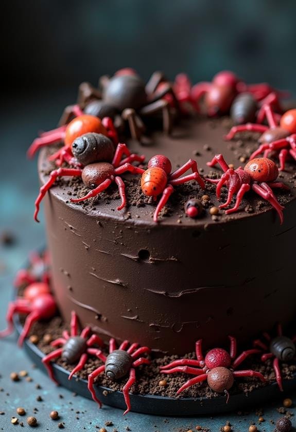 spooky edible insect toppers