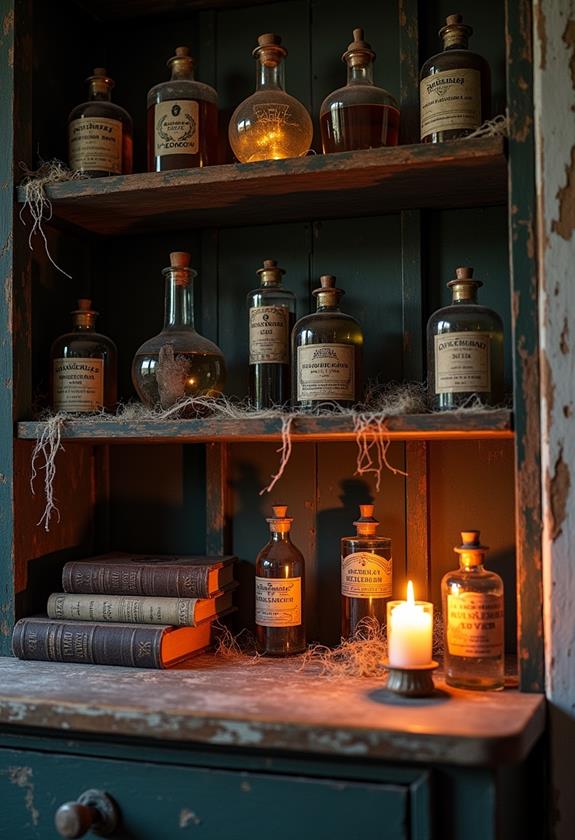 spooky elixirs displayed creatively