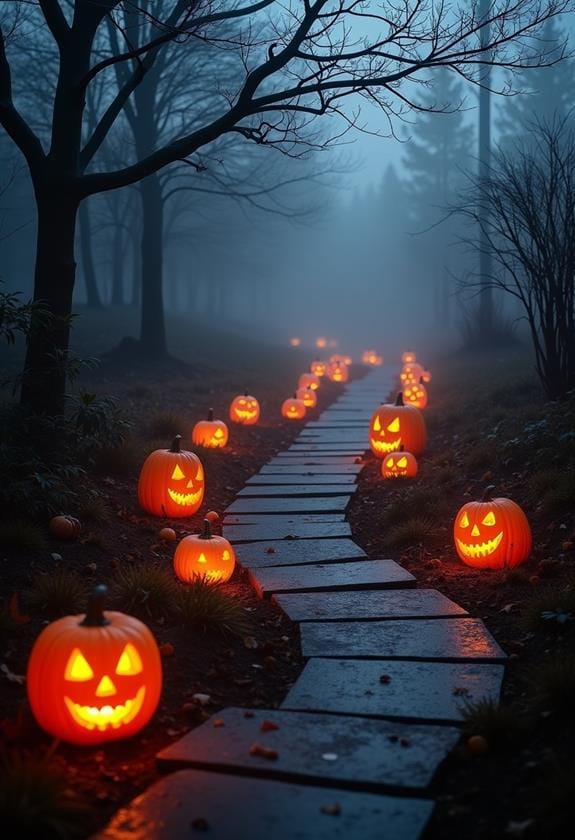 spooky glowing pumpkin trail