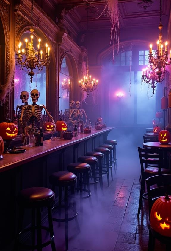 spooky halloween bar decor