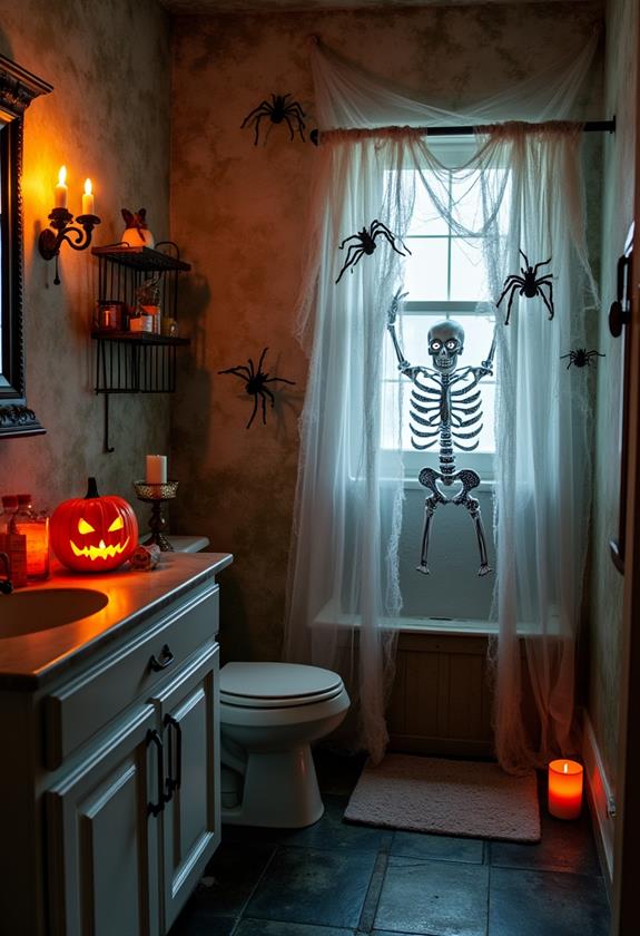 spooky halloween bathroom decor