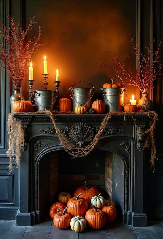 spooky halloween bucket decor