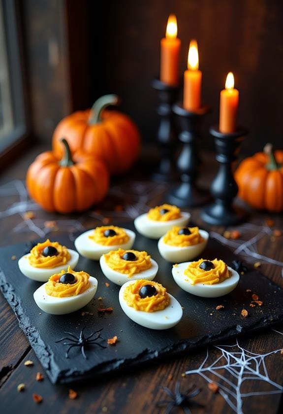 spooky halloween deviled eggs