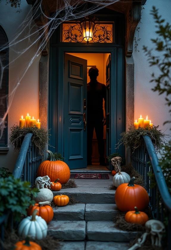spooky halloween entryway decor