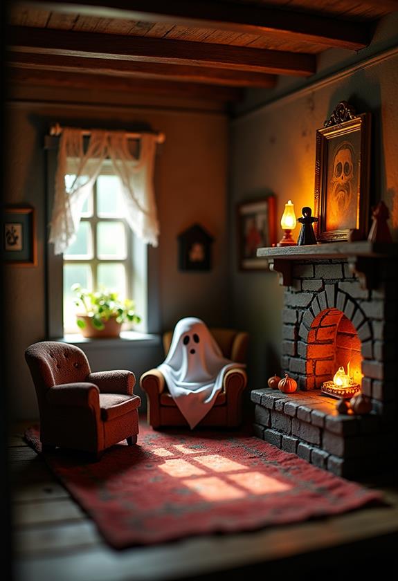 spooky miniature dollhouse display