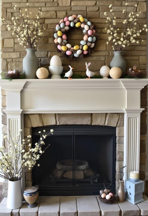 spring chimney decor ideas