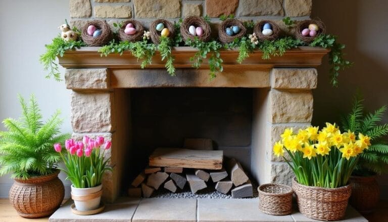 spring chimney decor ideas