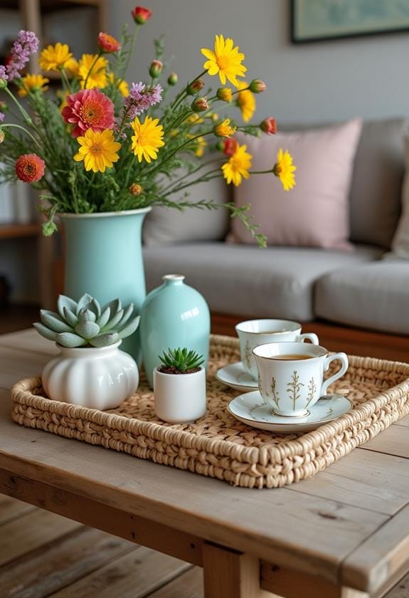 spring coffee table decor ideas