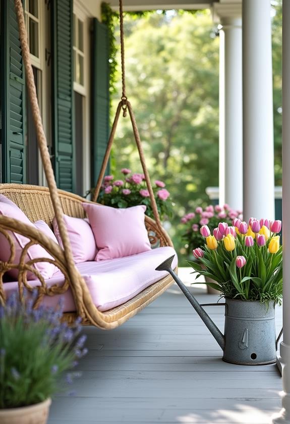 spring front porch decor