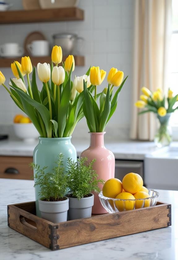 spring kitchen island decor
