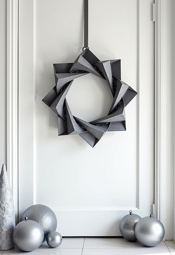 stylish geometric grey wreath