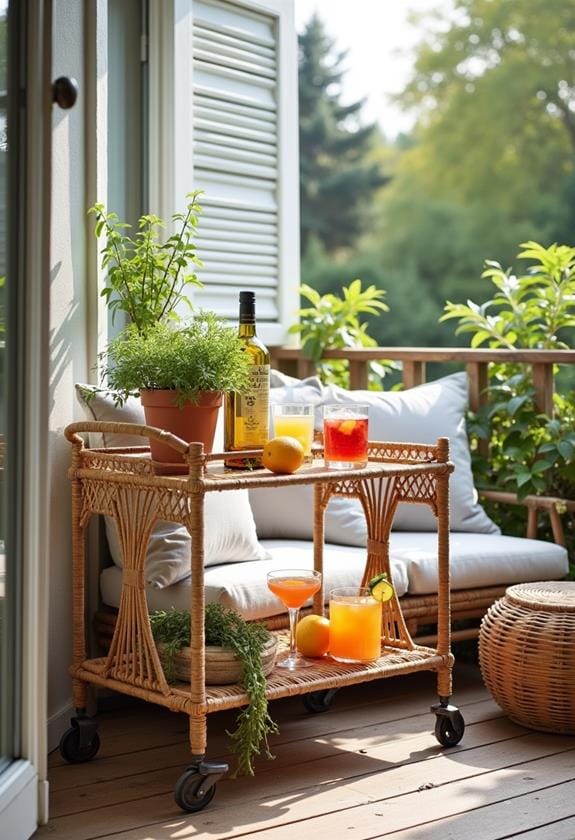 stylish outdoor bar arrangement
