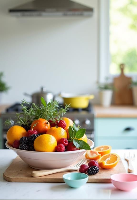 stylish seasonal fruit arrangement