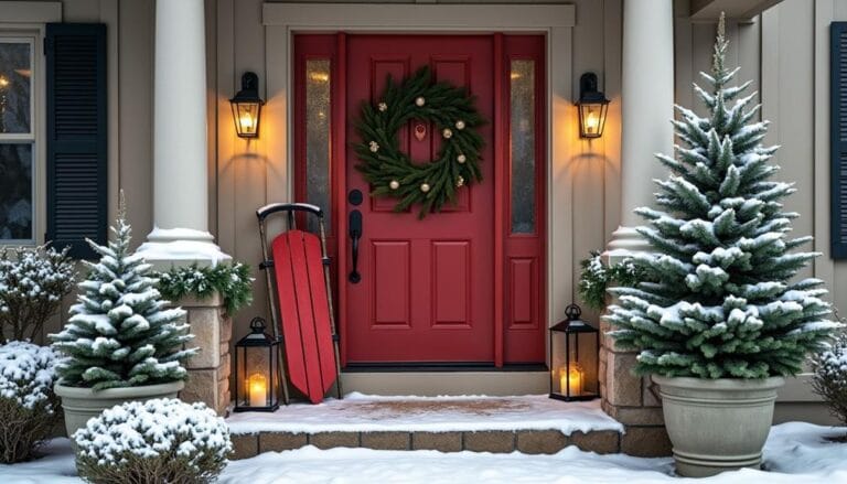 stylish winter door decor