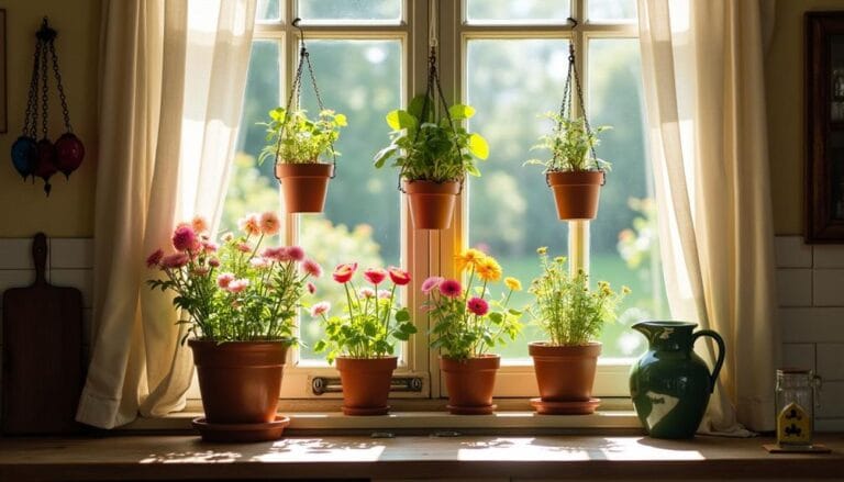 summer kitchen window decor