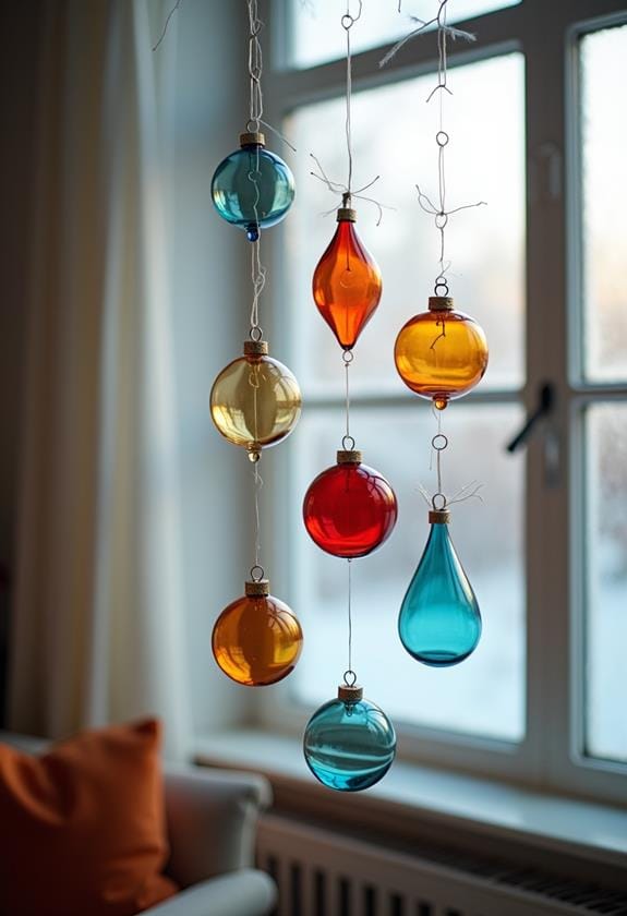 suspended decorative window installations
