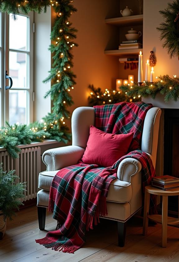 tartan throw blanket display