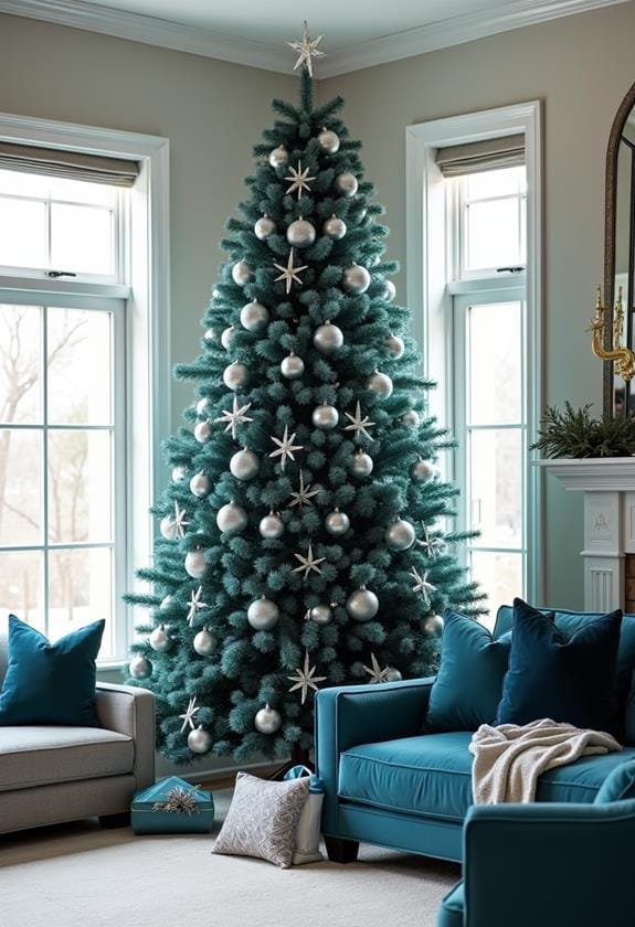teal holiday tree ideas