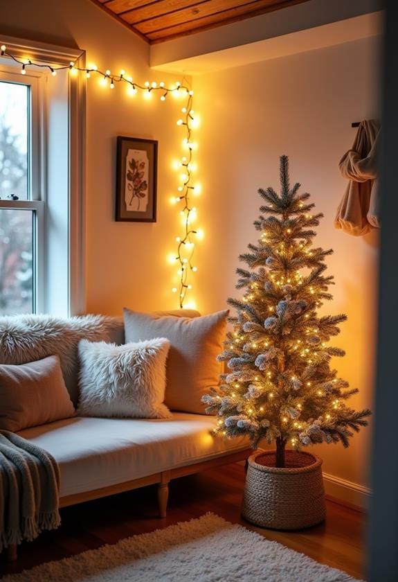 twinkling string lights shine