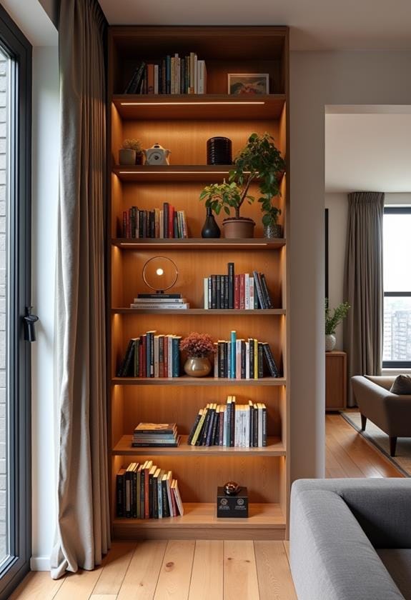 unique bookshelf arrangement tips