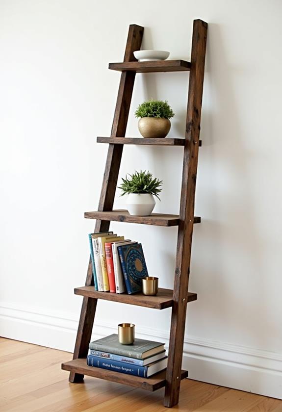 upcycled ladder bookshelf design