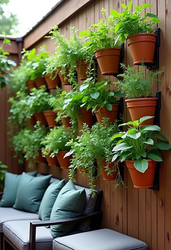 vertical gardening herb wall