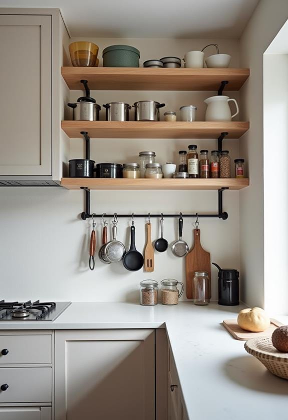 vertical storage tension rods