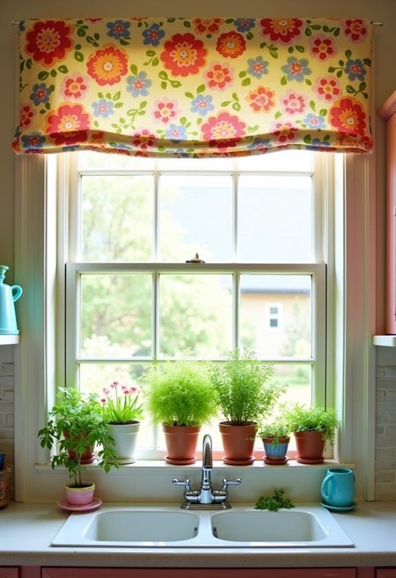 vibrant blooming fabric drapes