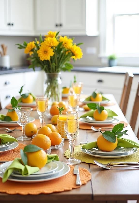 vibrant citrus centerpieces display