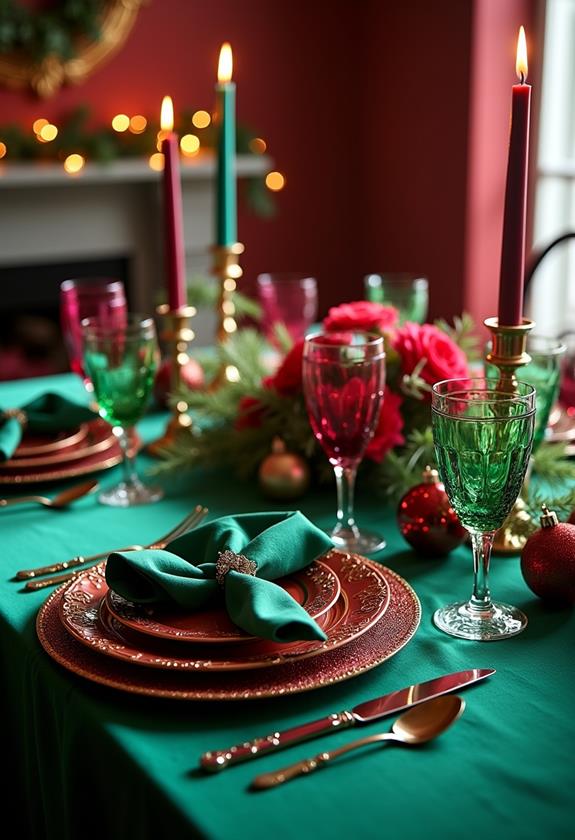vibrant colored dining arrangement