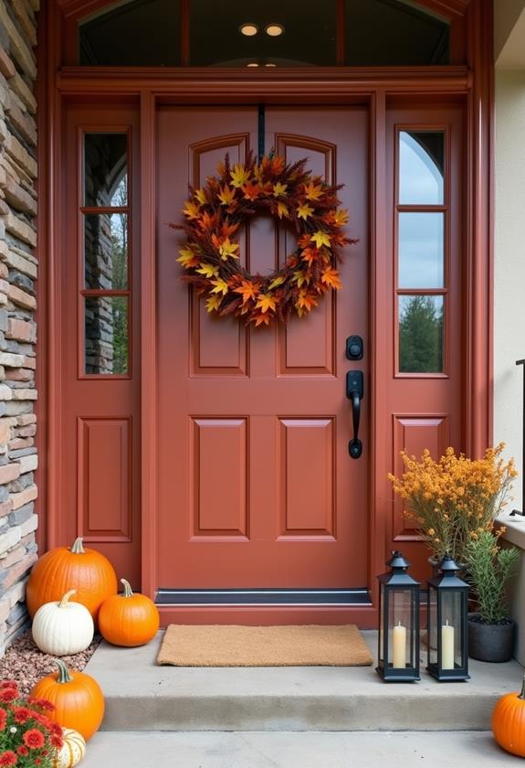 vibrant fall door makeover