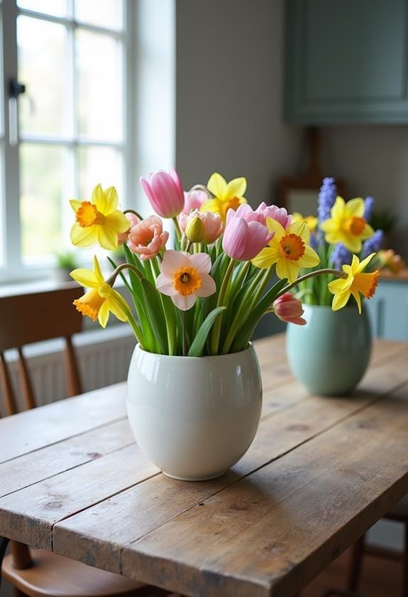 vibrant floral table arrangements