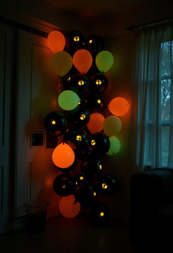 vibrant monster themed balloon wall